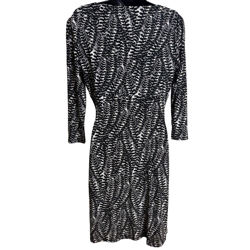 Lauren Ralph Lauren Women Sheath Dress Size 6 Black White 3/4 Sleeve Stretch New - Picture 7 of 12